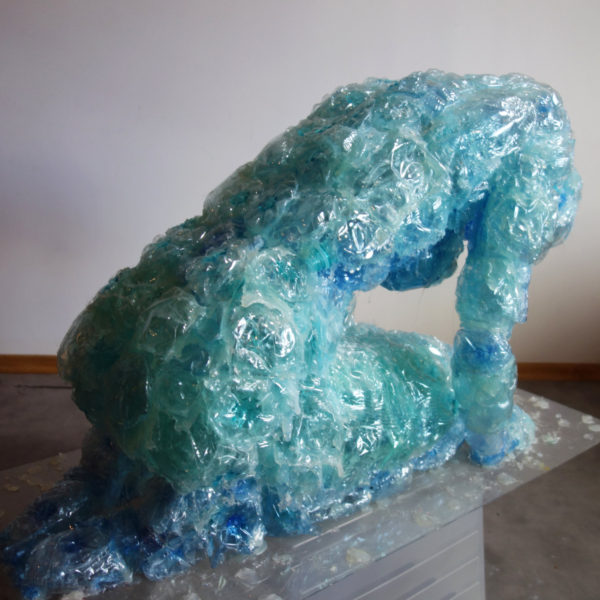 Nieodwracalność, rzeźba z butelek plastikowych_2, 100x60x50cm, 2013