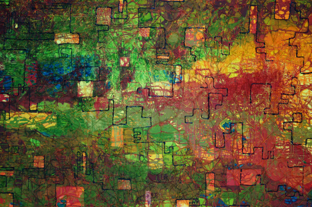 Przenikanie alter ego, 170x110cm, olej i silikon na płótnie, 2015